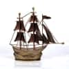 Desert Art Metal Handpainted Golden Ship Showpiece
