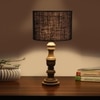 Devansh Black  Jute   Table Lamp With  Wood Natural Base (7X17.5 Inches)-17
