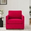 Bobby Boucle Fabric Lounge Chair in Red Colour