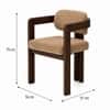 Burbon Solid Wood Upholstered Dining Chair in Walnut Finish Style 1