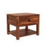 Chinku Solid Wood Bedside Table in Honey Finish