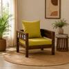 Rangrez Sheesham Wood 1 Seater Sofa in Provincial Teak Finish
