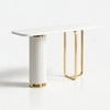 Royal Metal Console Table in White & Gold Colour