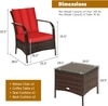 Carry Bird Wicker Patio Furniture Outdoor Balcony Chairs In Brown And Red Colour