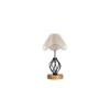 Evangeline Vintage off-white Shade Table lamp with Wood & Iron Base