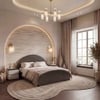 Sora Solid Wood King Size Bed With Hydraulic Storage in Dark Chestnut Finish