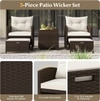 Carry Bird Wicker Patio Furniture Outdoor Balcony Chairs In Brown And Half White Colour