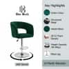 Doe Buck Adjustable Upholstered Bar Stool in Green Colour with Chrome Base