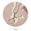 Handmade Round Natural Wool Rug Abstract Marble Beige 6 Feet Carpet