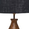 Devansh Black Jute Table Lamp With Wood Natural Base (7X13 Inches)-18