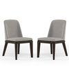 Taarkashi Solid Wood Dining Chair Set Of 2 In Ameican Walnut Finish With Gainsboro Grey Fabric Colour