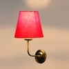 Devansh Metal Electric Wall Light in Gold Colour with Red Shade Count of 1 Light