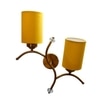 Devansh Metal Electric Wall Light in Gold Colour with Yellow Shade Count of 2 Lights
