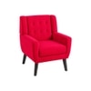 Azriah Boucle Fabric Accent Chair in Red