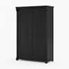 Claire Solid Sheesham Wood 2 Door Wardrobe In Black Finish
