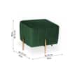 Doe Buck Adirondack Channel Tufted Velvet Ottoman Stool in Green Colour with Gold Legs