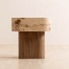 Nouve Solid Wood Side Table in Clear Lacquer Finish