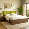 Nadi Engineered Wood Queen  Size Bed With Box Storage (Walnut Finish)