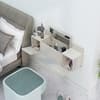 Hexa Red Engineered Wood Wall Mount Dressing Table in Frosty White Colour