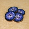 Ireka Home Blue Nebula Acacia Wood Coaster Set – Enamel Design (Set of 4)