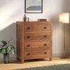 Walter Solid Wood Chest of 4 Drawers in Amber Walnut Finish