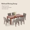 Atlas Crest Solid Wood 6 Seater Dining Table In Danish Walnut Finish with set of 6 Ludo Solid Wood Dining Chair (Finish : Shitake Beige)