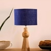 Devansh Blue Jute Table Lamp With Wood Natural Base (7X18.25 Inches)-13
