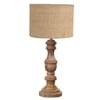 Devansh Beige Jute Table Lamp With  Wood Natural Base (7X17.5 Inches)-9