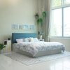 Niyama Engineered Wood Queen Size Bed In White Finish