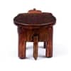 Desert Art Wooden Handpainted Copper Elephant Chowki 6 Inch