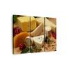 Truss Beige Cream Coloured Pieces Savory Cheeses Canvas Canvas Wall Prints Set of 3 Multicolor Matte