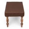 Bestone Sheesham Wood Accent 2+1+1 Seater Bench Set With 2 Stools In Taupe Brown Velvet