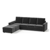 Apollo Compact Sofa (Colour : Pebble Grey, Cushion : Hard, Back Type : High Back, Seating Capacity : Left Aligned 3 Seater + Left Aligned Chaise + Ottoman)