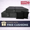 Usha Shriram Folding 1 Seater Single Foam Fold Out Sofa Cum Bed in Dark Grey Colour