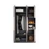 Hexa Red Wooden 4 Door Wardrobe with Hanging Space in Slate Grey Colour