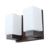 Eliante Wooden Wall Lights Wood, Glass & Material Brown Dark & White Finish