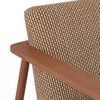 Arles Solid Wood Armchair In Natural Acacia Finish with Clay Kint Colour