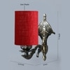 Devansh Metal Electric Wall Light in Antique Gold Colour with Maroon Shade Count of 1 Light