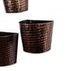 Hammered Wall Planter Set Of 3 In Copper And Black Colour