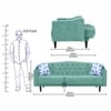 Pacific 3 Seater Sofa Cum Bed In Sea Green Colour