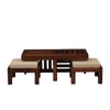 Morris Nesting Coffee Table with Seating in Beige Fabric