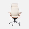 Flow Leatherette High Back Office Chair In Cream And Tan Colour