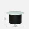 Metalwork Round Metal Nesting Coffee Table Set Black Finish White Porcelain Top Set Of 2