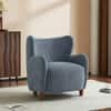 Megual Premium Boucle Upholstered Wingback Chair Blue Colour
