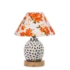 Devansh Conical Multi Cotton Shade Lamp With Wood & Mosaic Glass Base For Decoration/Office/Home/Gifting/Study For Decoration/Office/Home/Gifting/Study -(10X10X14.5) Inches -A