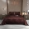 Stoa Paris Satin Comforter King Size with 2 Pillow Covers, 300TC Comforter Set Noir Chocolat
