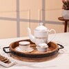Ireka Home Anugraha Wooden Serving Tray with Iron Handles – Small