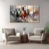 The Castle Decor 7 Running Horses Vastu Wall Art Framed Painting 27x48 Inch (Style 1)