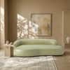 Luxelounge Wood 3 Seater With Upholstery Non Storage Sofa In Green Colour