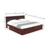 Nikos Sheesham Wood King Size Bed With Drawer Storage In Honey Oak Finish